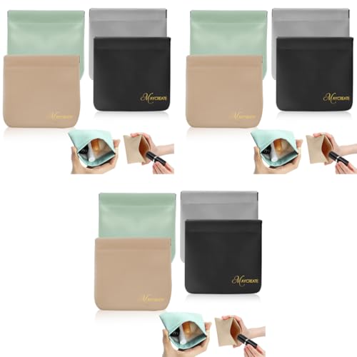 MAYCREATE® 12PCS Pocket Cosmetic Bag Small Pouches Women Waterproof PU Makeup Bags Travel Organizer Coin Purse Lipstick Headphones Jewelry Accessories No Zipper Self-Closing Assorted MAYCREATE® 12PCS Pocket Cosmetic Bag Small Pouches Women Waterproof PU Makeup Bags Travel Organizer Coin Purse Lipstick Headphones Jewelry Accessories No Zipper Self-Closing Assorted